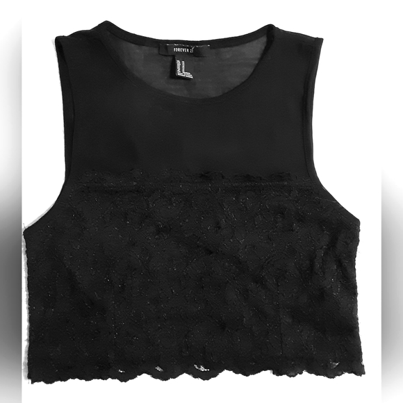 Tops - Forever 21 Stretch Lace cropped Top FREE W/Purchase